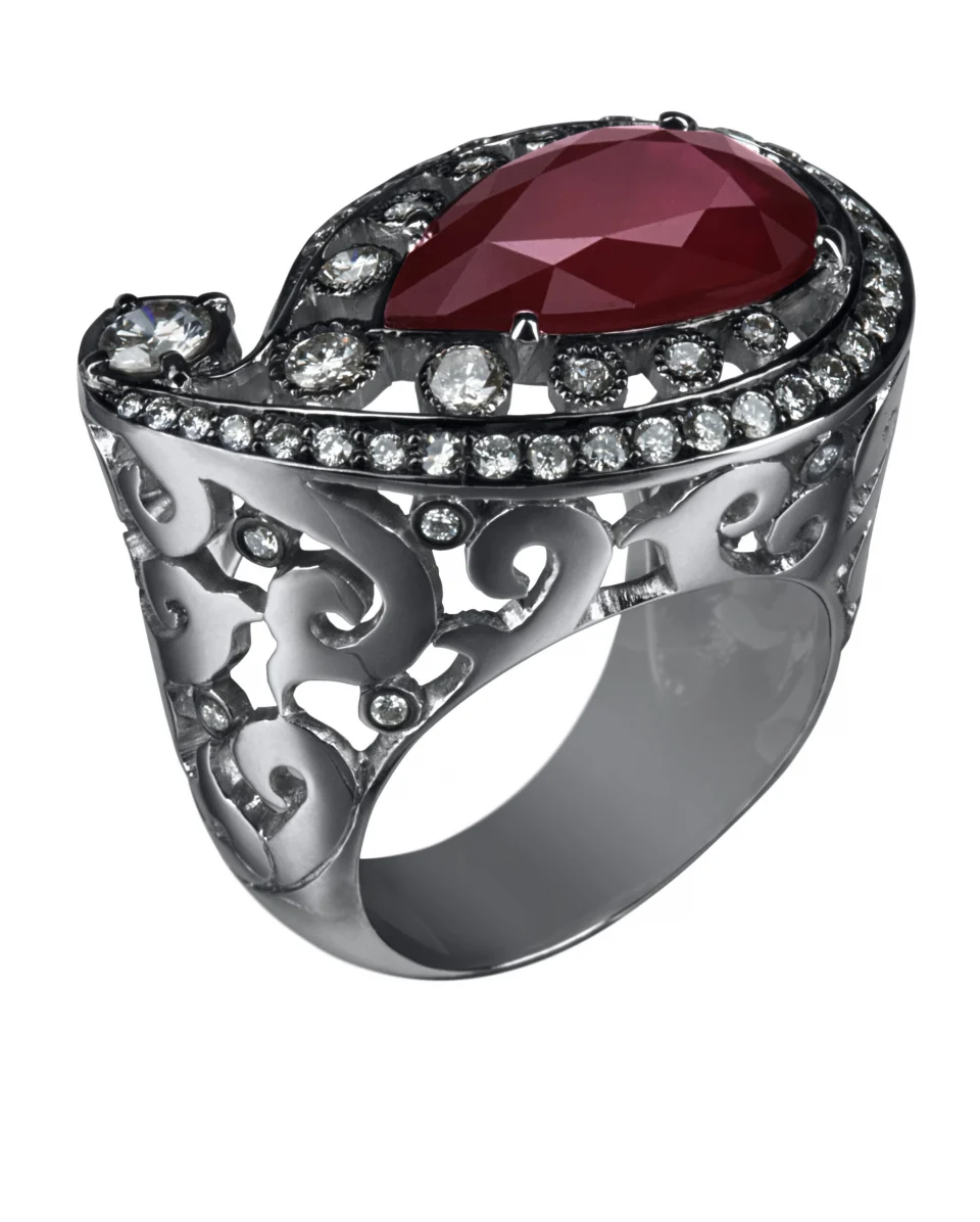 ruby drop ring