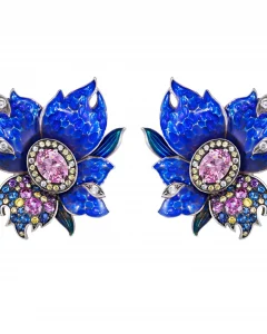 enamel flower earrings