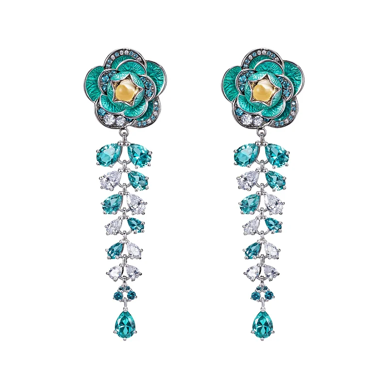 flower cascade earrings