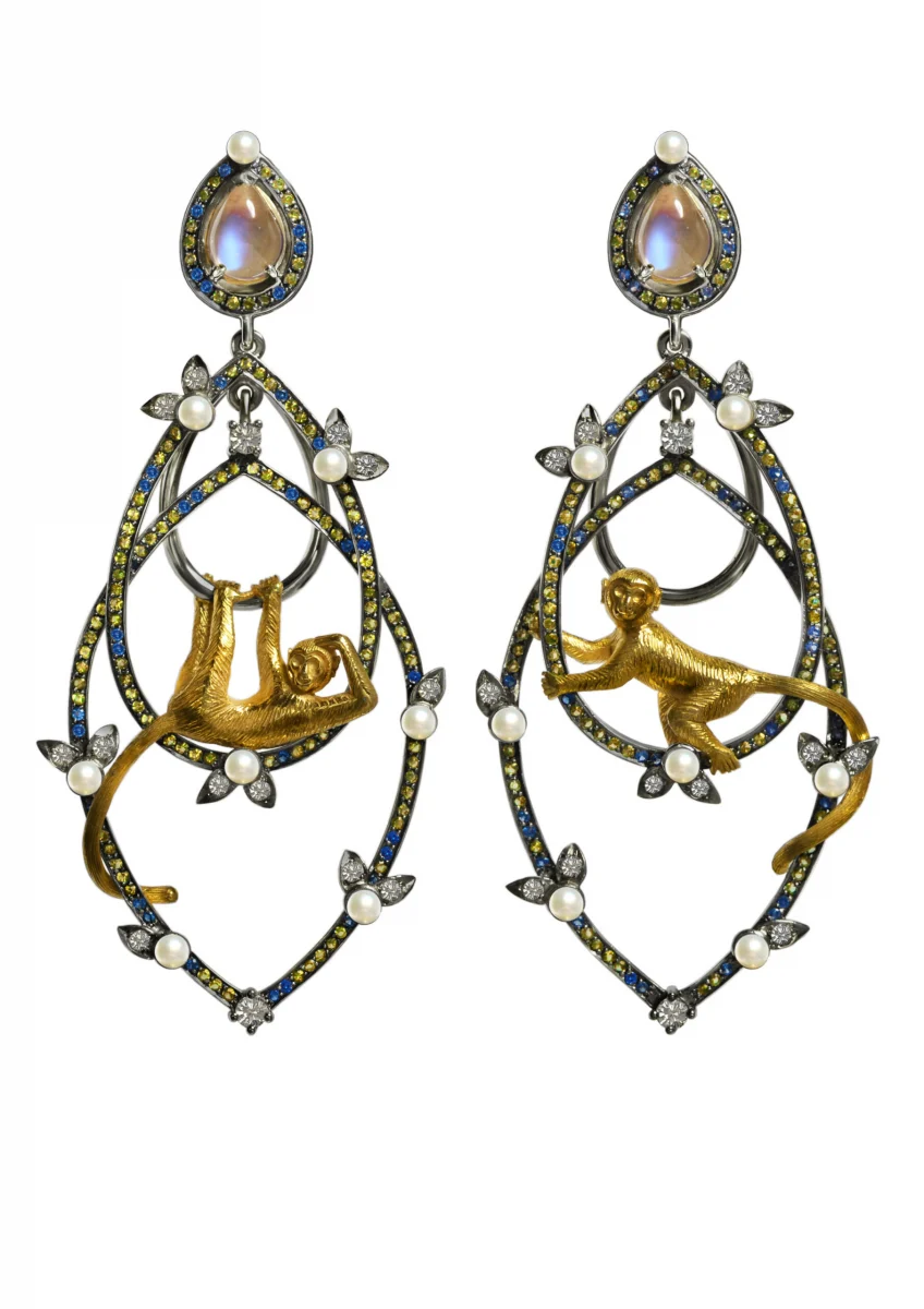 monkey jungle earrings