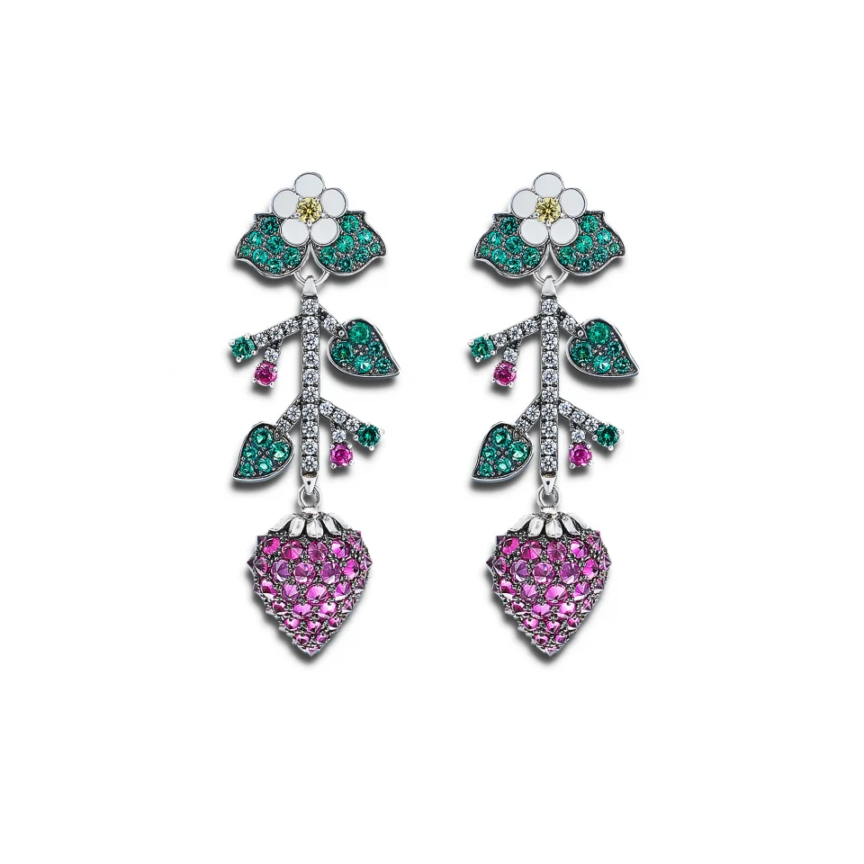 raspberry earrings