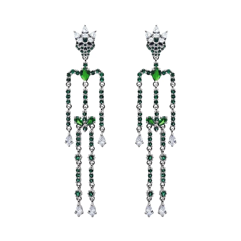 dancing skeleton earrings