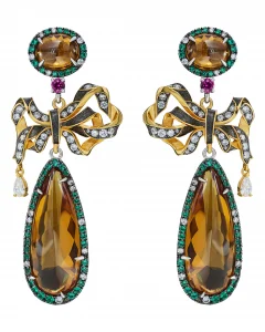 crystal bows earrings