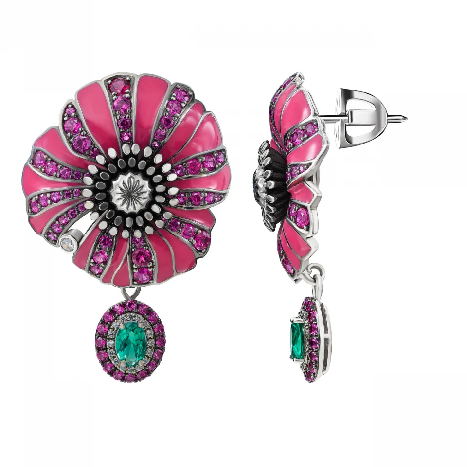 poppy bloom earrings