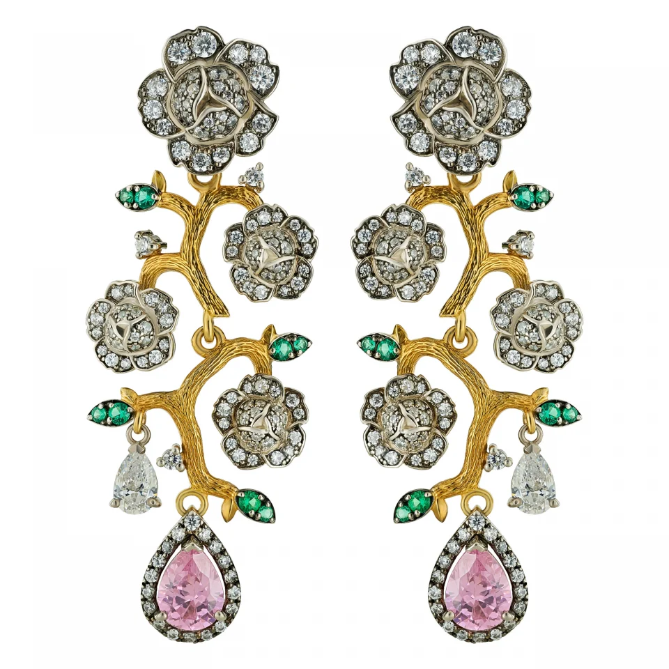 rose cascade earrings